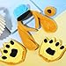Wavwavw 3 Pcs Dog Ear Headband Nose Paw Gloves Yellow Puppy Dog Costume Set Animal Police Cartoon Costume Set For Kids Boys Girls