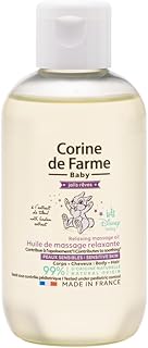 Corine de Farme, Huile de Massage Relaxante 100ml à l'Extrait de Tilleul pour Bébé - Formule Hypoallergénique, 95% d'Ingrédients Naturels, Parfum Apaisant, Tout Type de Peau