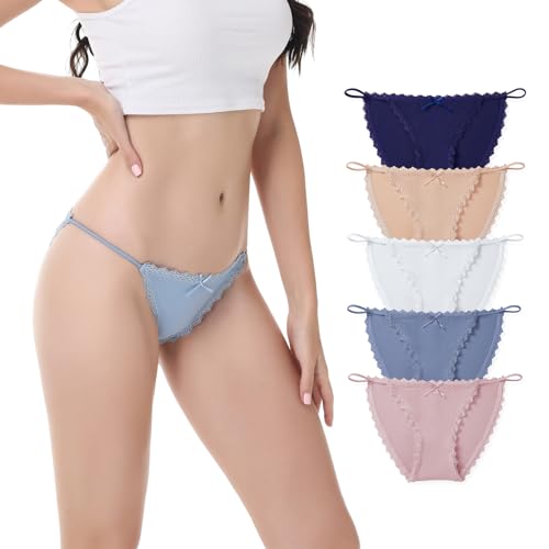 Image of Camelia Womens Underwear string Bikini Microfiber stretch Lace Panties 5-6 Pack Sexy Briefs USA