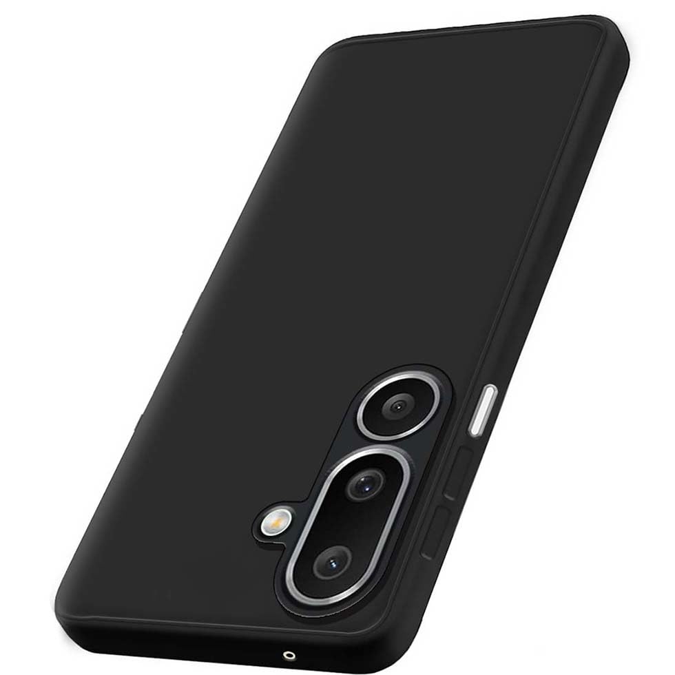Image of Fashionury Liquid Silicon Back Cover for Samsung Galaxy M36 5G / F36 5G | Camera Protection | Inner Velvet Fabric | Anti-Fingerprint | Ultra Slim Case (Black)