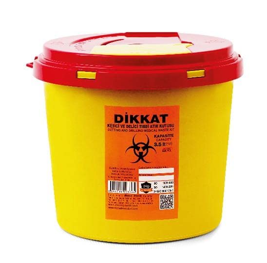 ÇELİKPENÇE 10 Adet Enfekte Atık Kutusu 3,5 Lt. + Tıbbi Atık Torbası 2 Adet