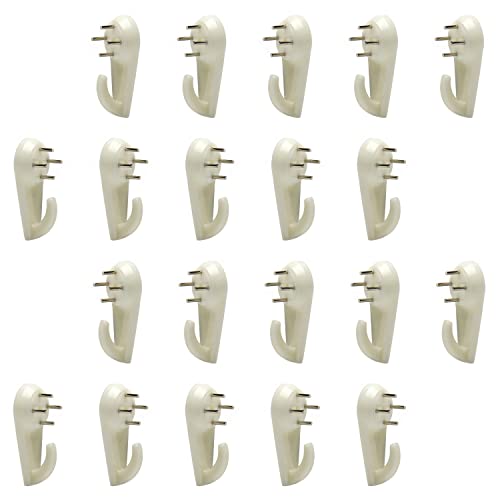 Image of Picture Hangers Ceiling Hooks Professional Photo Frame Hooks Kit with Nails for Hanging Plants Mugs Wind Chimes Utensils White 20PCS