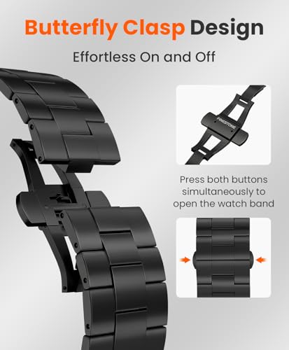 Image of Titanium Watch Band for Apple Watch Ultra 3 /2 /1 49mm & Series 11 /10 46mm, Grade 5 Titanium Apple Watch Band with Anti-Scratch DLC Coating, 22mm Premium Business Metal Strap for Men - CRNS03