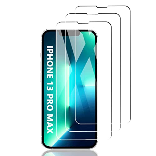 FQDDZ [3 Stück] Kompatibel mit iPhone 13 Pro Max (6,7 Zoll), 3D vollständige Abdeckung, Displayschutz, HD-Display, Anti-Fingerabdruckschutz, Ultra strapazierfähig, Härtegrad 9H, Glas, für Cover