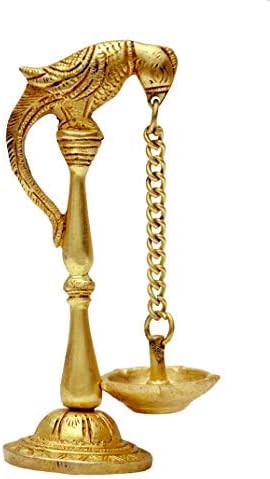 phareLamp Presents Brass Parrot Design Oil Lamp | Bird Diya | Deepak | Pooja Item | Fengshui Gift #A085