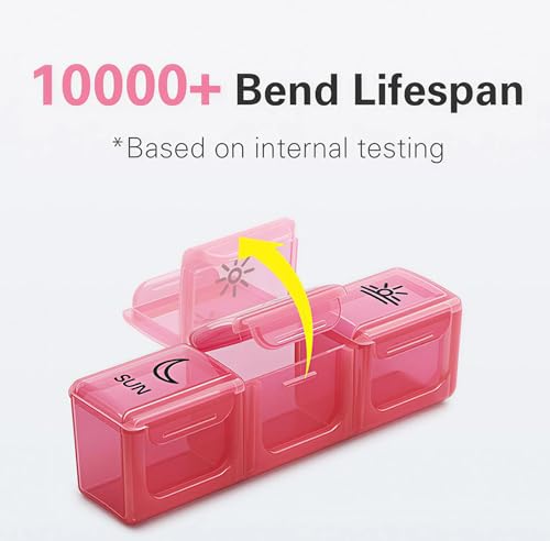 Image of BUG HULL Pill Organizer 3 Times a Day, Weekly Pill Organizer 3 Times a Day, 7 Day Pill Box Cases Morning Noon Evening, Medicine Pill Organizer for Vitamin, Cod-Liver Oil, Supplements (Rainbow White)
