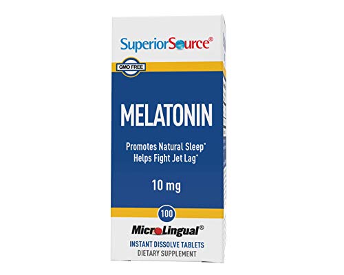 Superior Source Melatonin 10mg with Chamomile Instant Dissolve Tablets - Non Addictive Sleep Aid - Sublingual Melatonin - Natural Sleeping Pills for Adults 60 Count