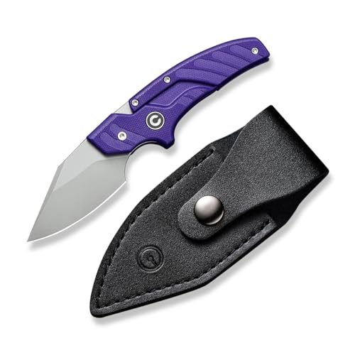 CIVIVI Typhoeus Fixed Blade Knife with Leather Sheath, 2.27" Swedish 14C28N Blade G10 Handle - CIVIVI