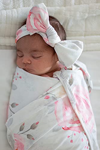 Image of MOMMY O CLOCK Maternity Robe and Baby Swaddle Blanket, Milk Silk Matching Delivery Robe and Swaddling Wrap for Mom and Baby