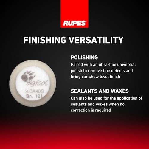 Image of RUPES 40mm Pack of 6 White D-A Ultra-FINE Polishing Foam Pads | Ideal for Extremely Fine Paint Correction & Gloss Enhancement | Improves Finishing Performance | Compatible with 1.5 inch Backing Plate