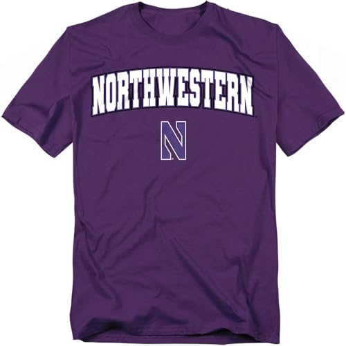 Northwestern University Arch Logo Unisex Adult T Shirt Purple Large
