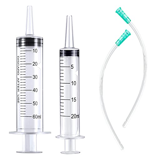 20ml & 60ml Syringe Plastic Liquid Measuring for Scientific Labs, Measuring, Watering, Refilling,