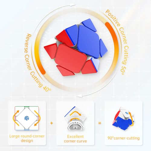 Image of GAN Skewb M Magnetic Speed Cube | Core Magnets, GES Pro Dual Adjustment & Lightest 86g Design | Magnetic Core-Positioning System & 90 Corner Cutting