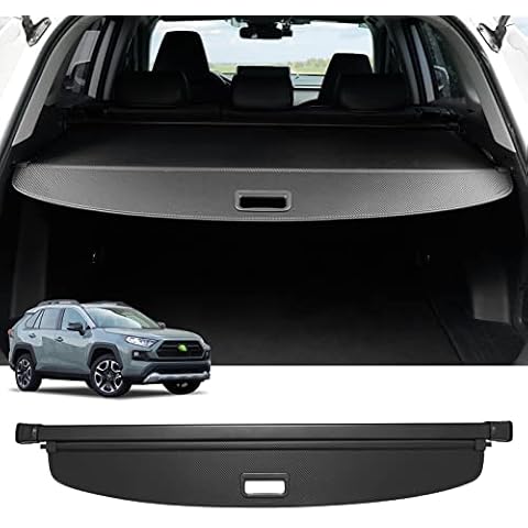 Powerty Cargo Cover for 2019-2024 2025 Toyota RAV4 Accessories Trunk Cover Retractable Trunk Shielding Shade Cargo Luggage Cover No Gap Cover