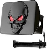 LFPartS 100% Metal Skull 3D Emblem Trailer Hitch Cover Fits 2
