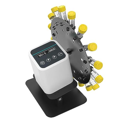CENAP Agitateur Rotatif À Tube, Mélangeur Rotatif De Laboratoire, Angle De Rotation Réglable De 20 À 80 TR/Min Et De 40 ° À 80 °, Combinaison sans Clips De Tubes De 1,5/15/50 ML, pour Urine, Sang