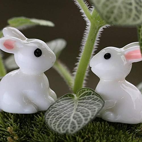 Exasinine 100Pcs Rabbit Miniature Figurines Easter Bunny Mini Rabbits Bunny Figurine Mini Resin Animals Fairy Garden Miniature Ornaments for Easter Egg Fillers Dollhouse Cake Home DéCor - Image 8