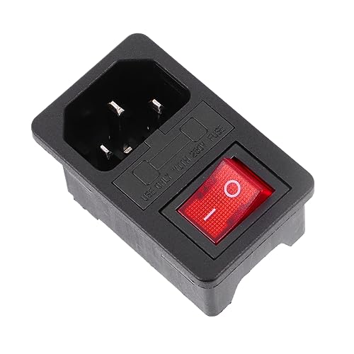 NULYLU Ac Power Socket Triple Pin Socket Rugged Tools Electrical Outlet Light Strip Socket Power Supply Power Inlet Musical Instrument Fuse Socket Serving Utensils Copper Black