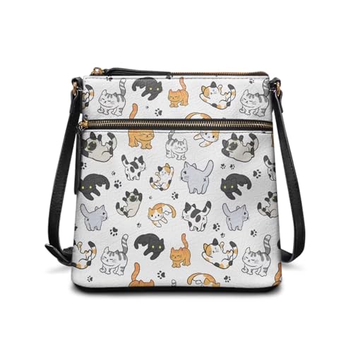 Image of Leather Purses for Women, Leather Hobo Bags for Women Travel Sling Purse Triple Zippered Pockets Shoulder Bag