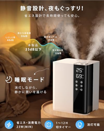 禄越 ハイブリッド加湿器 XR-HD007-WH の商品画像 4