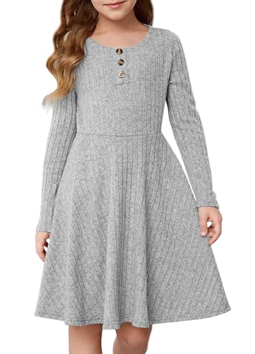YOVION Girls Sweater Dress Crew Neck Long Sleeve...