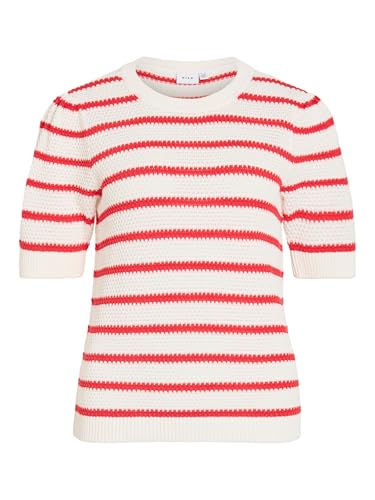 Tricot rayé col rond Vila, parfait pour un look décontracté en terrasse de café