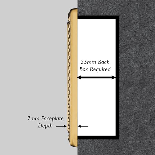 HG3 Varilight V-Dim (Standard) Series 1 Gang (Single), 1 or 2 Way, Push on/off, 400 Watt Rotary Dimmer, Classic Georgian Polished Brass Coated Finish - Image 6