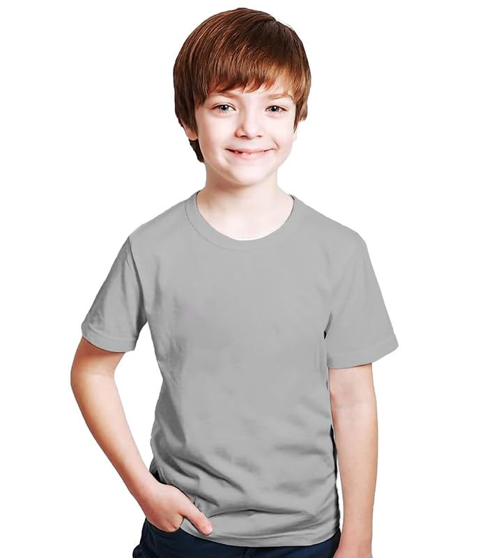 Image of XENOVAURBAN Kids Unisex Solid Round Neck Cotton T-Shirt - P