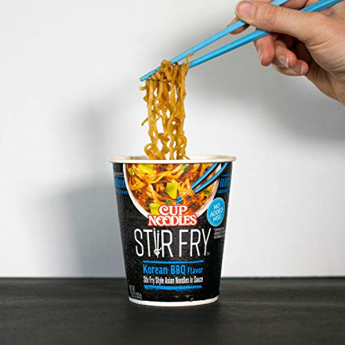 Image of Nissin Cup Noodles Stir Fry Noodles in Sauce, Korean BBQ, 2.89 Ounce (Pack of 12)