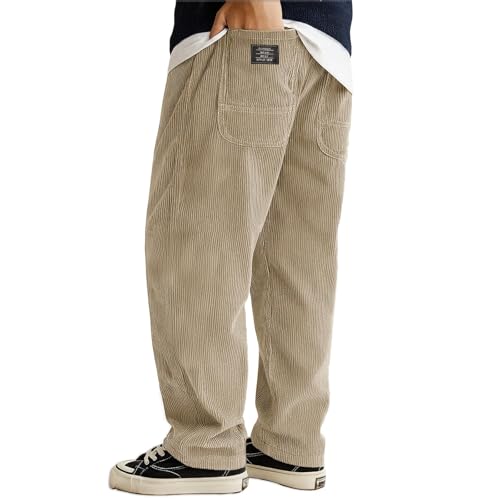 Mens Corduroy Pants, Men's Loose Corduroy Ribbed Embroidered Wide Leg Drawstring Sweatpants Trousers, New Pants3
