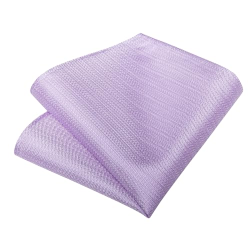 Image of DiBanGu Mens Solid Color Tie and Pocket Square Set Woven Silk Plain Necktie & Handkerchief for Men Wedding Party Formal