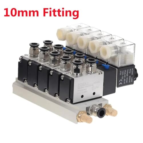 Électrovanne pneumatique 4V210-08 à commutation rapide 5 voies AC 110V embase incluse