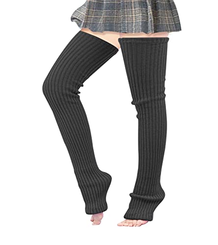 Image of Thigh Highs Leg Warmers for Women Over Knee High Crochet Extra Long Socks