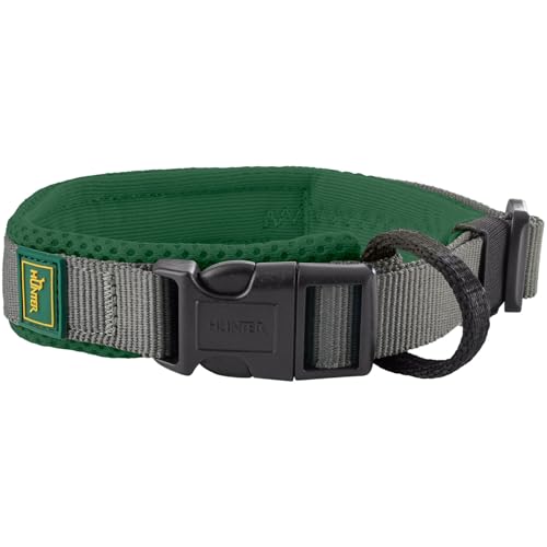 Hunter Halsband Maldon, Farbe: grün, atmungsaktives Mesh, Robustes Nylon, lautlos & allergikerfreundlich, Zugentlastung, integriertes Adresslabel, besonders leicht, Größe: L