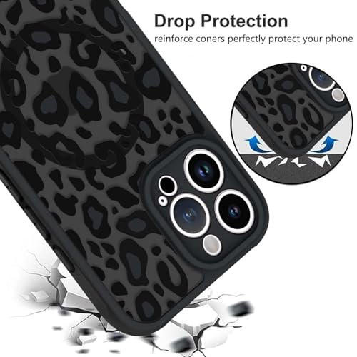 Image of KANGHAR Case for iPhone 16 Pro Phone Case Leopard Printed Pattern | Cute Cheetah [Compatible with Magsafe] Protective Magnetic Case for Girls Women Men 6.3 inch