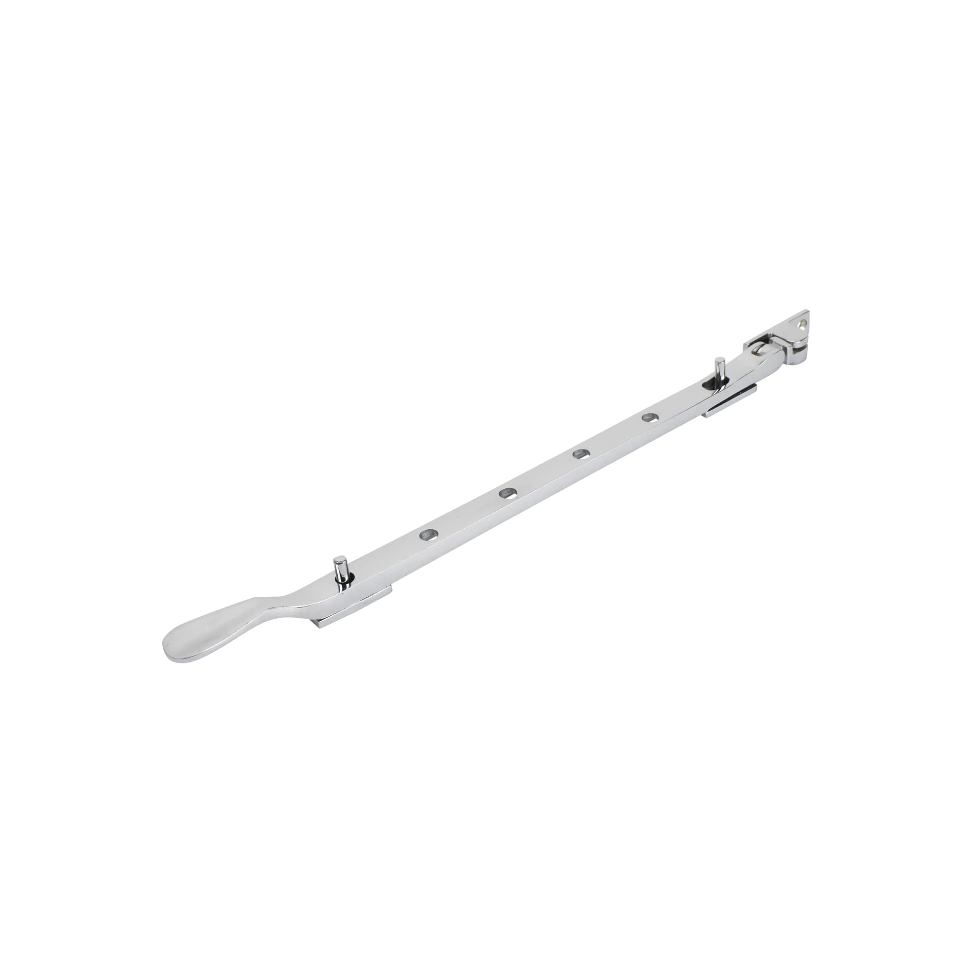 Dart Light Victorian Spoon Brass Window Stay (Polished Chrome, 12" (300mm))