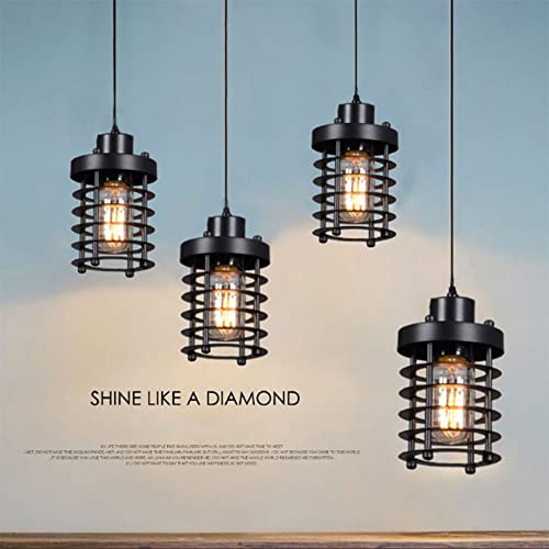 Lustre en fer à une tête E27 au design cercle industriel noir