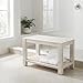 TeakCraft Teak Shower Bench with Shelf, 30” Wide, Rustic Light Grey Wash Shower Stool, Fully Assembled Bathroom Shower Seat, Water-Resistant Spa Bath Bench for Shower, Bathroom & Entryway, The Sitara