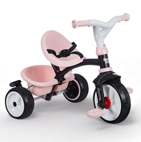 Smoby - Tricycle Baby Driver Plus Rose - Vélo Evolutif Enfant Dès 10 Mois - Roues Silencieuses - Frein de Parking - 741501