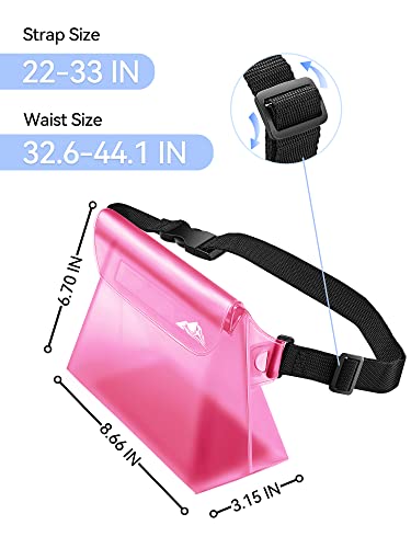 Image of HEETA 2 /3 /4 Pack Waterproof Pouch with Waist Strap, Screen Touchable Dry Bag with Adjustable Belt for Phone Valuables for Kayaking, Swimming, Snorkeling, Boating, Fishing, Surfing & Beach