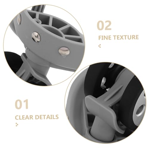 Roues de remplacement de valise à roulement fluide en ABS gris résistant