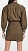 FRAME Women's Moto Zip Snap Front Dress, Washed Army, Green, Medium