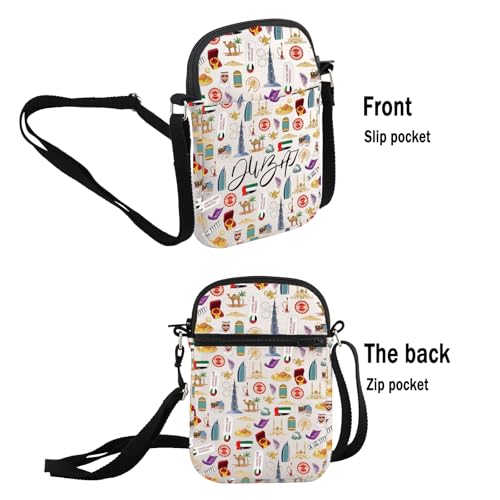 G2TUP Dubai Lover Gift Dubai Design Crossbody Bag Dubai Vacation Trip Travel Bag Dubai Symbols Gift2