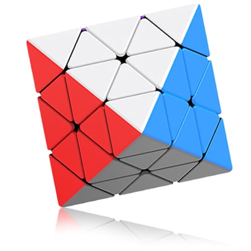 Pyramid Speed Cube Face Turning Octahedron Cube Octahedron stickerless Speed Cube Puzzle Triangle Magic Cube Puzzle Toy for Kids and Adults