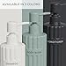 Stylish Shampoo and Conditioner Dispenser Set of 3 - Modern 19oz Shower Soap Bottles with Pump and Labels - Easy to Refill Body Wash Dispensers for an Instant Bathroom Decor Upgrade