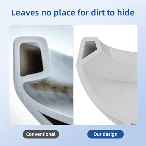 Two Piece Toilets Round, 19" ADA Comfort Height Toilet for Bathroom, 1.28 GPF Powerful Flush, 12 Inch Rough In