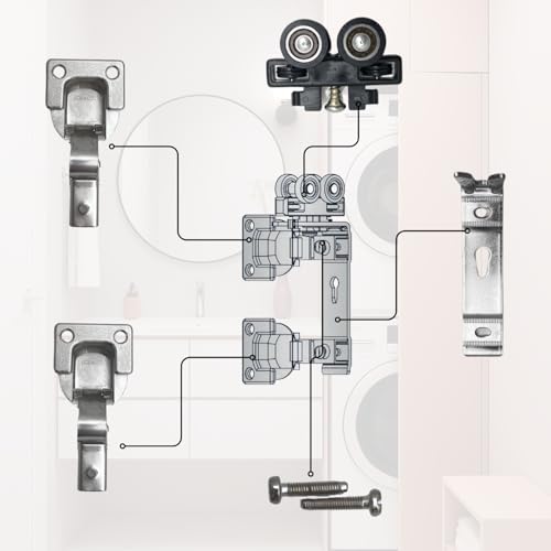 Miniatura 5 de Kit De Herramientas De Riel Deslizante Para Puertas Tipo Libro Armario Guardarropa Plegable Con Bisagras Amortiguadas Soft Indaux 1 O 2 Pares De Puertas