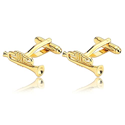 Mancuernillas de Acero Inoxidable Doradas para Hombre miniatura 1