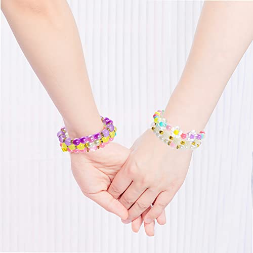 Dxhycc 24 Pieces Princess Bracelets Girls Beaded Bracelets Little Girls Costume Jewelry Set for Birthday Party Favors
