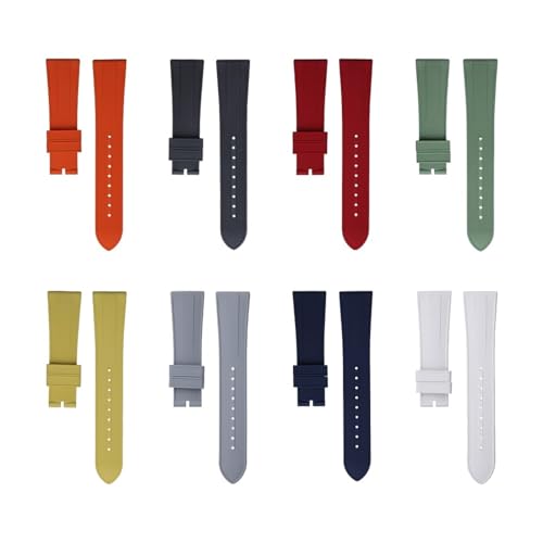 22mm Flat End Soft Fluororubber Watch Band For TUDOR Strap M79360.M79363 Stainless Fold Buckle Black Bay 1958 GMT 41mm Pelagos2